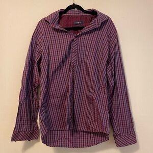 Stone Rose Red and Purple Checkered Dress Shirt
